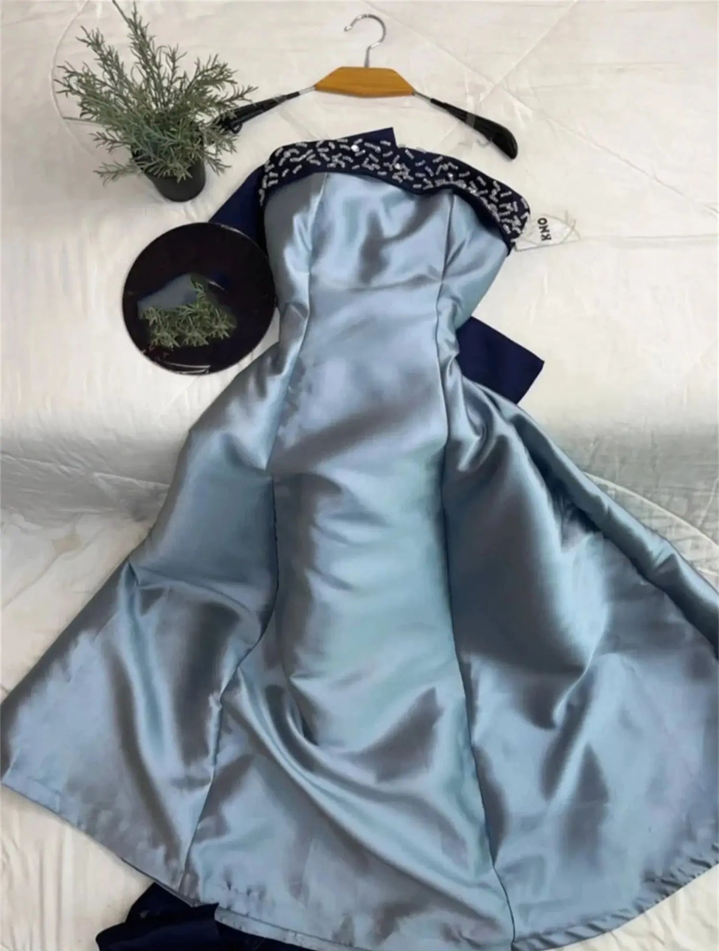 Lorrtta A-Line Prom Evening Dresses Formal Strapless Beading Party Dress Saudi Arabia Cocktail Night Prom Gown Customized